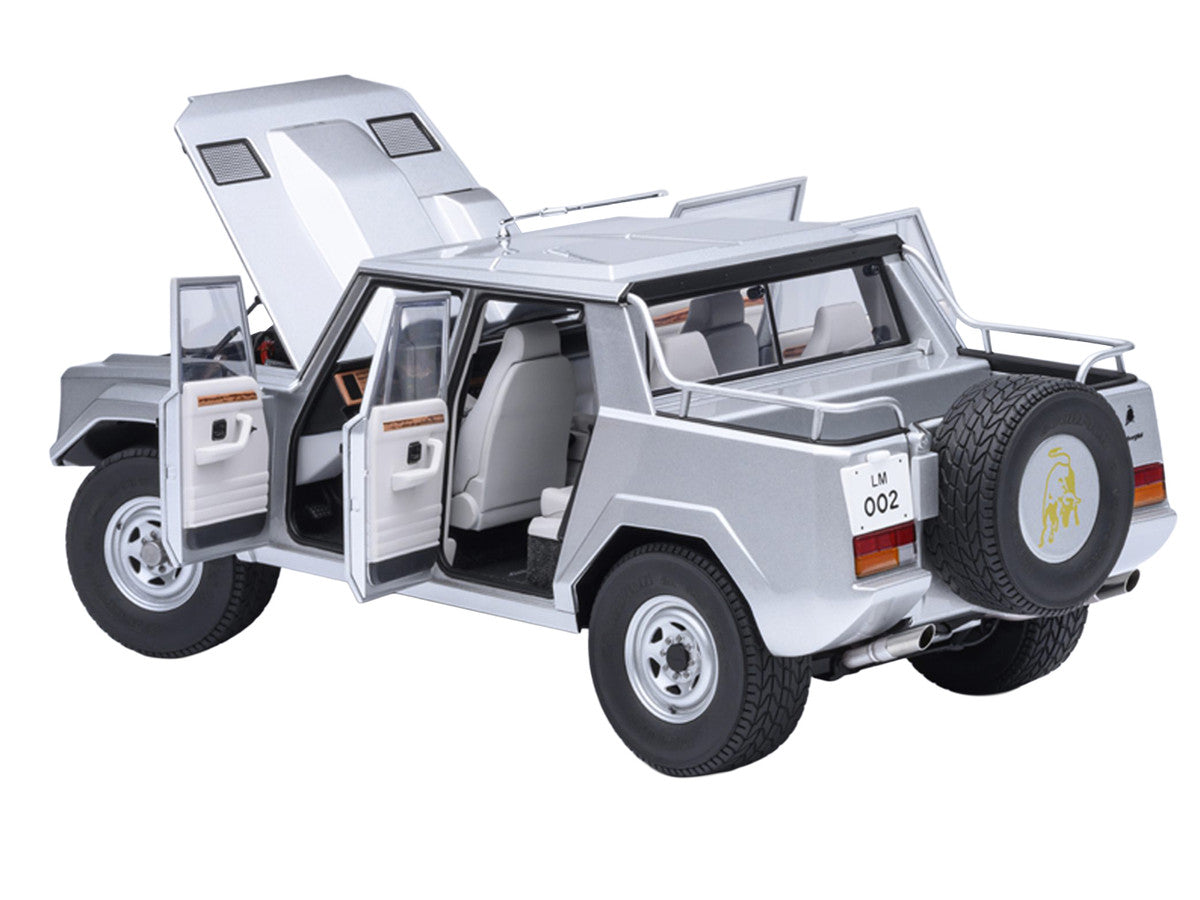 Lamborghini LM002 Argento Silver Metallic with White Interior 1/18 Model Car by Autoart LuxuryLifeWay Online Store