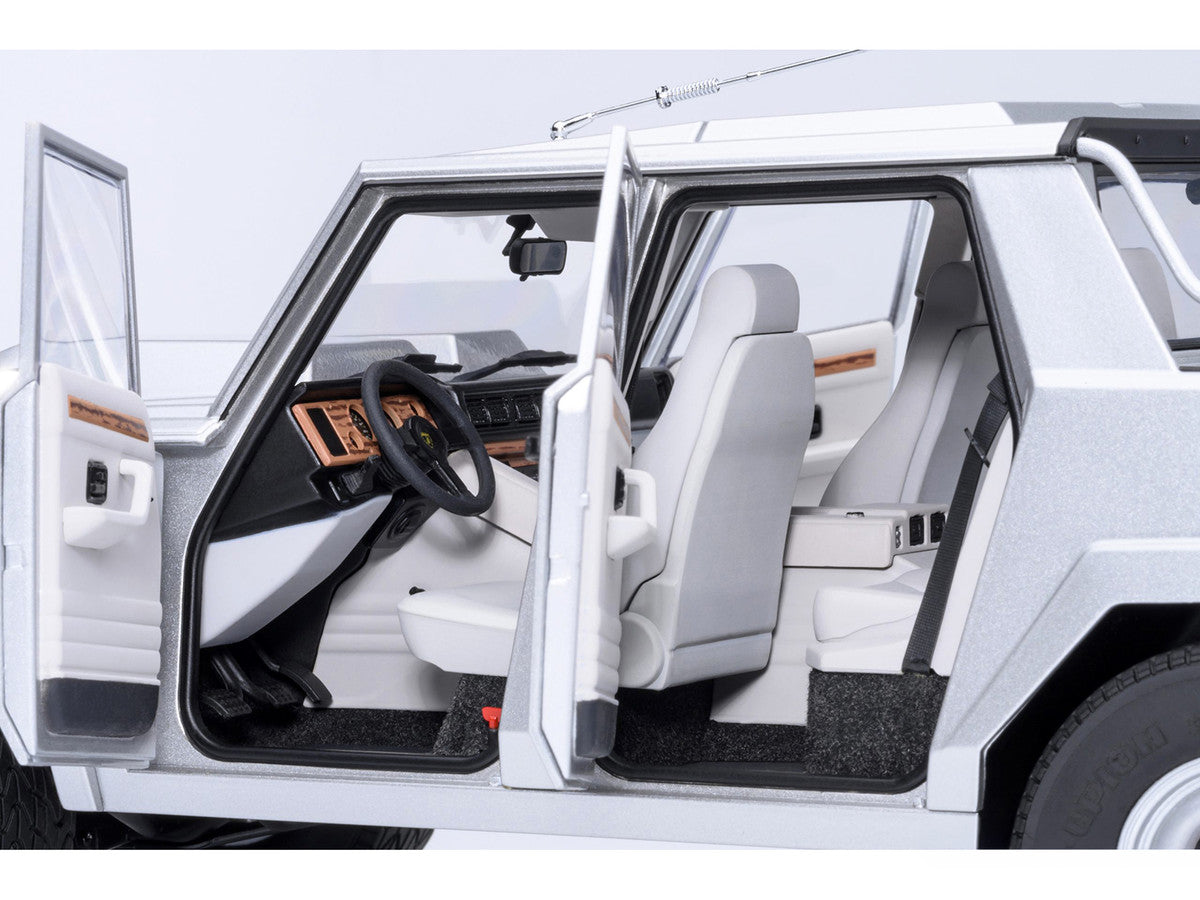 Lamborghini LM002 Argento Silver Metallic with White Interior 1/18 Model Car by Autoart LuxuryLifeWay Online Store
