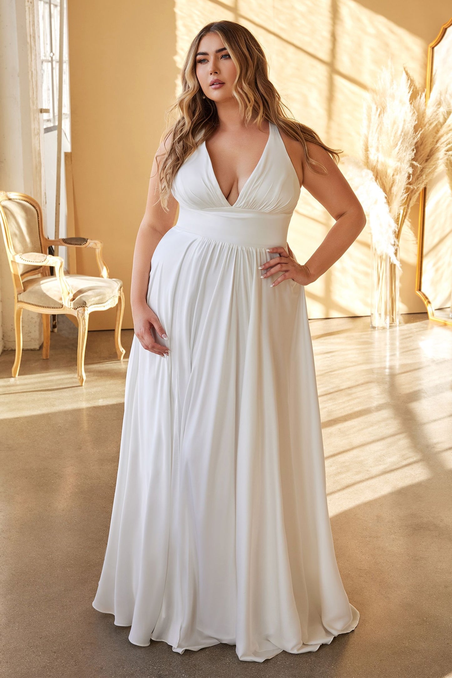 Plus Size Classic Soft Satin A-Line Dress LuxuryLifeWay Online Store