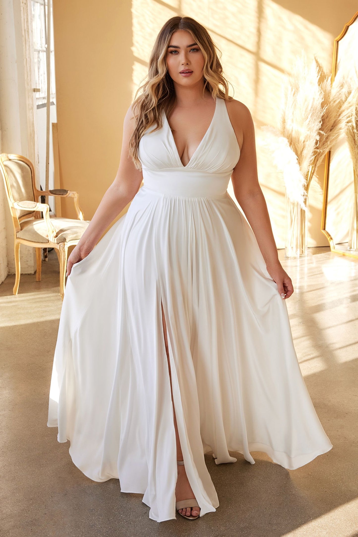 Plus Size Classic Soft Satin A-Line Dress LuxuryLifeWay Online Store