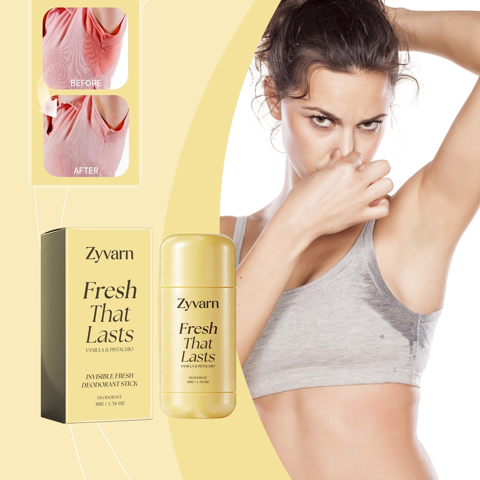 Zyvarn Invisible Deodorant Stick 50g Tri Light Beauty