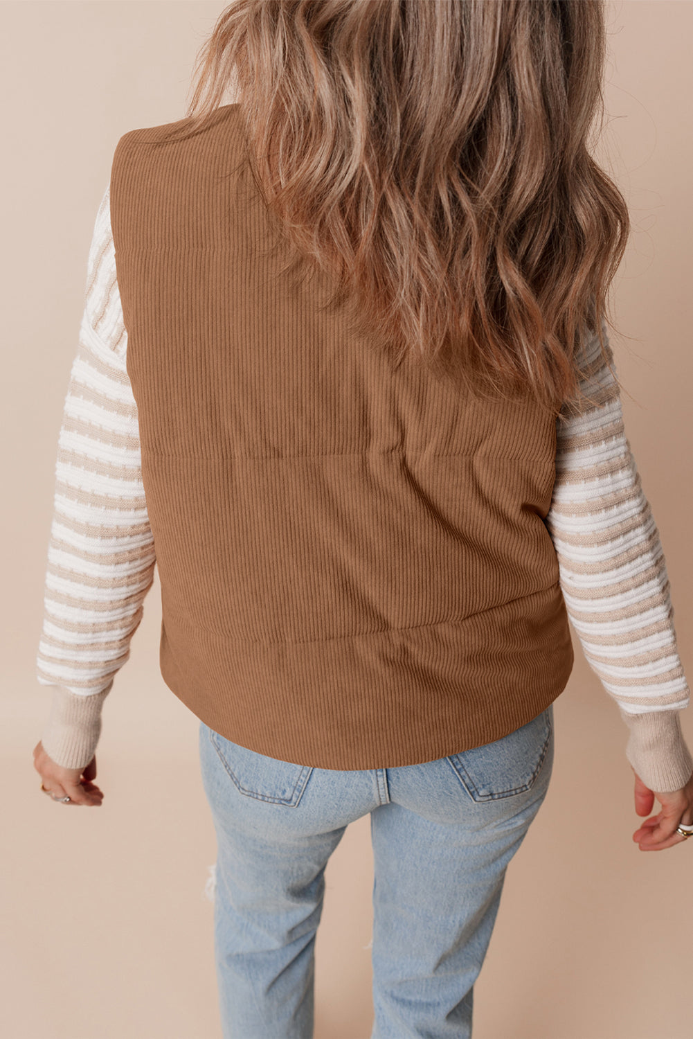 Natalia Corduroy Zipped Puffer Vest LuxuryLifeWay Online Store