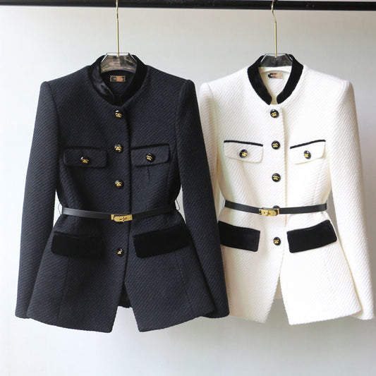 Mid-length Waist Slimming Overcoat Shoulder Women's Clothing Best YouTube Store
