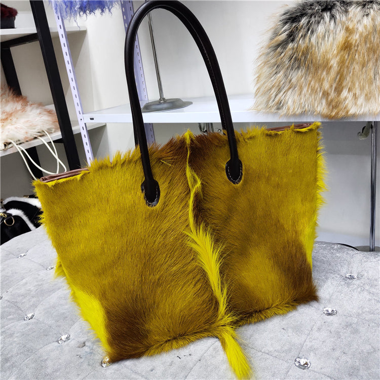 European And American Fashion Minimalist Cowhide Handle Handbag LadyShow.Store