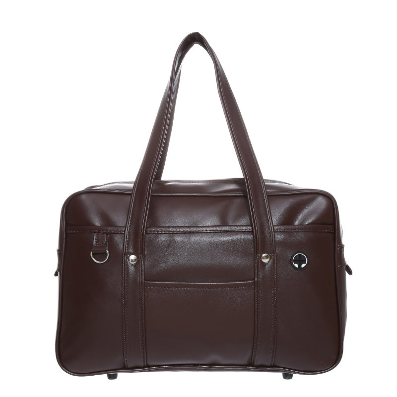 PU Uniform Bag, JK Large Handbag, School Bag With A Campus-supplied Feel, Japanese-style Female High School Student Bag, Unisex Shoulder Briefcase LadyShow.Store