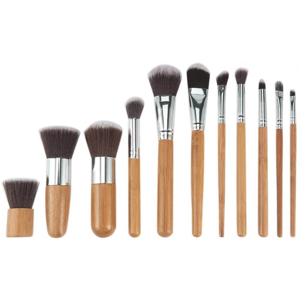 11-Piece Wooden Color Makeup Brush Set LadyShow.Store