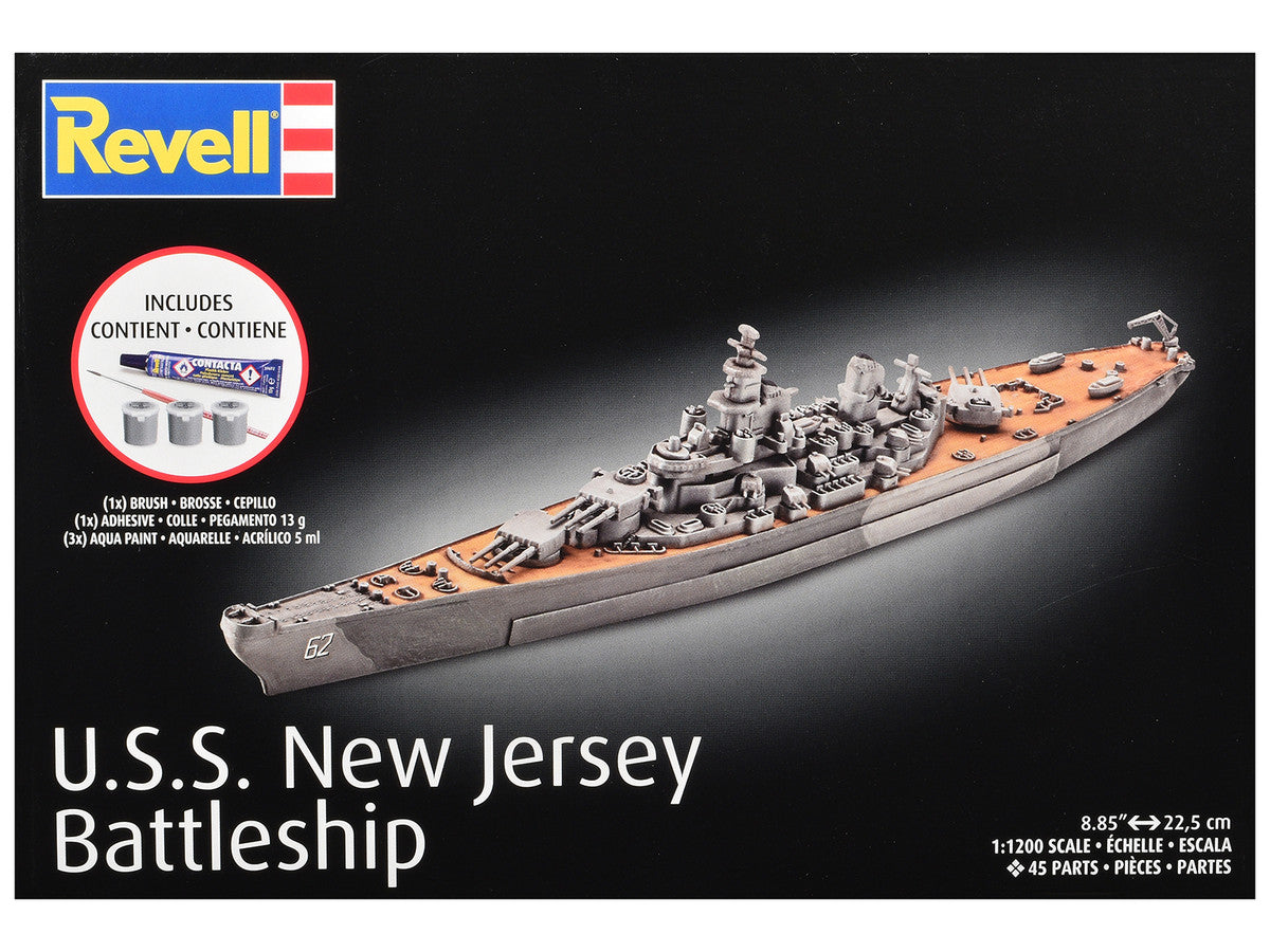 Level 4 Model Kit Battleship U.S.S. New Jersey All-Included Kit 1/1200 Scale Model by Revell LuxuryLifeWay Online Store