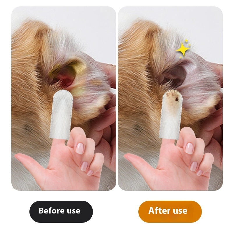 Disposable Pet Cleaning Products Teeth Cleaning Wipes Ear Care Fingertips Ear Mite Removal Cat And Dog Ear Cleaning Pet Products Pets Fashion