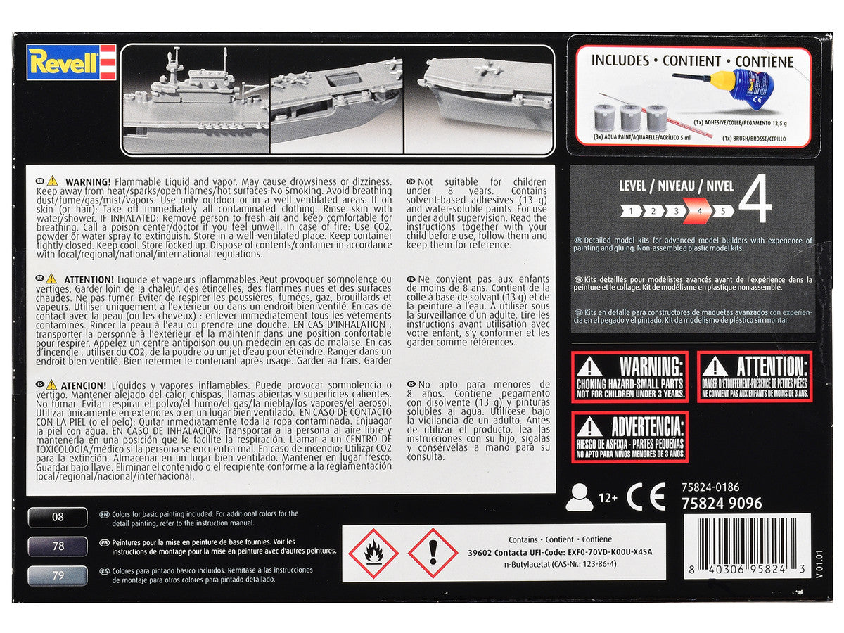 Level 4 Model Kit U.S.S. Enterprise CV-6 Aircraft Carrier All-Included Kit 1/1200 Scale Model by Revell LuxuryLifeWay Online Store