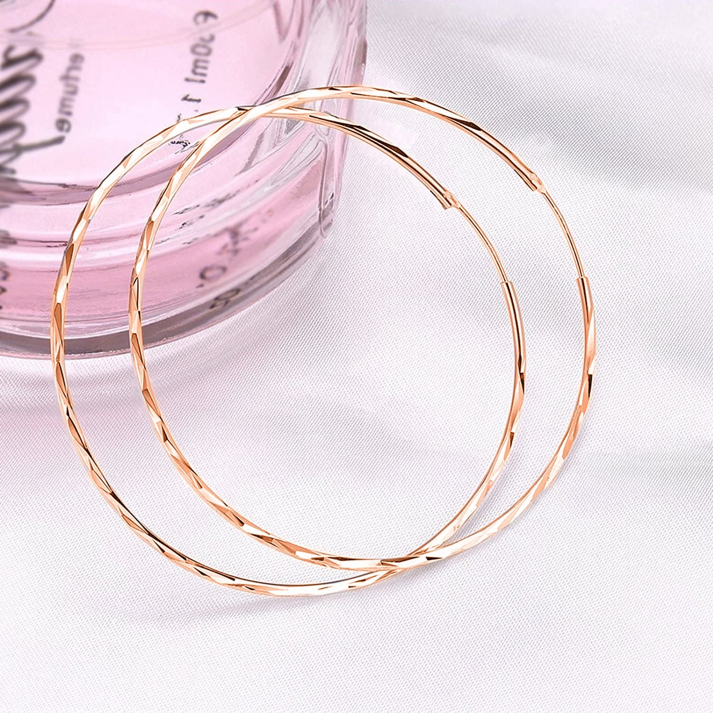 925 Sterling Silver Circle Endless Hoop Earrings as Gifts for Women LadyShow.Store