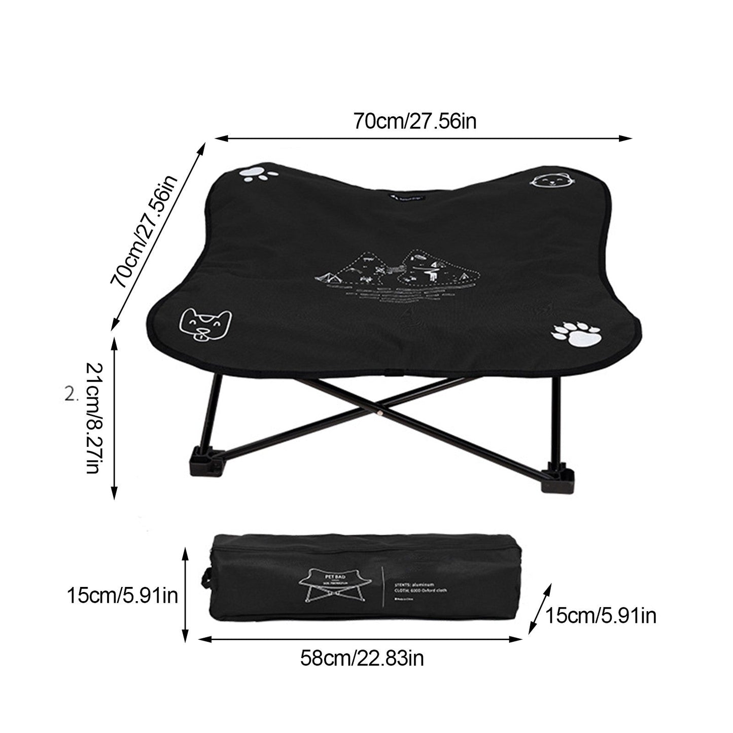 Outdoor detachable and washable pet folding bed Pets Fashion