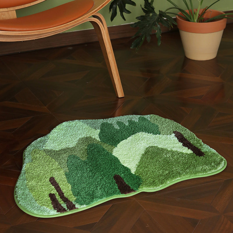 Non-slip Absorbent Green Bedroom Floor Mat