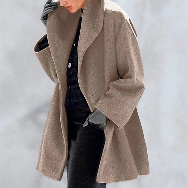 Women's Trendy Clothes Multi-color Round Neck Loose Sweater Woolen Coat Solid Casual Coat For Autumn And Winter LadyShow.Store
