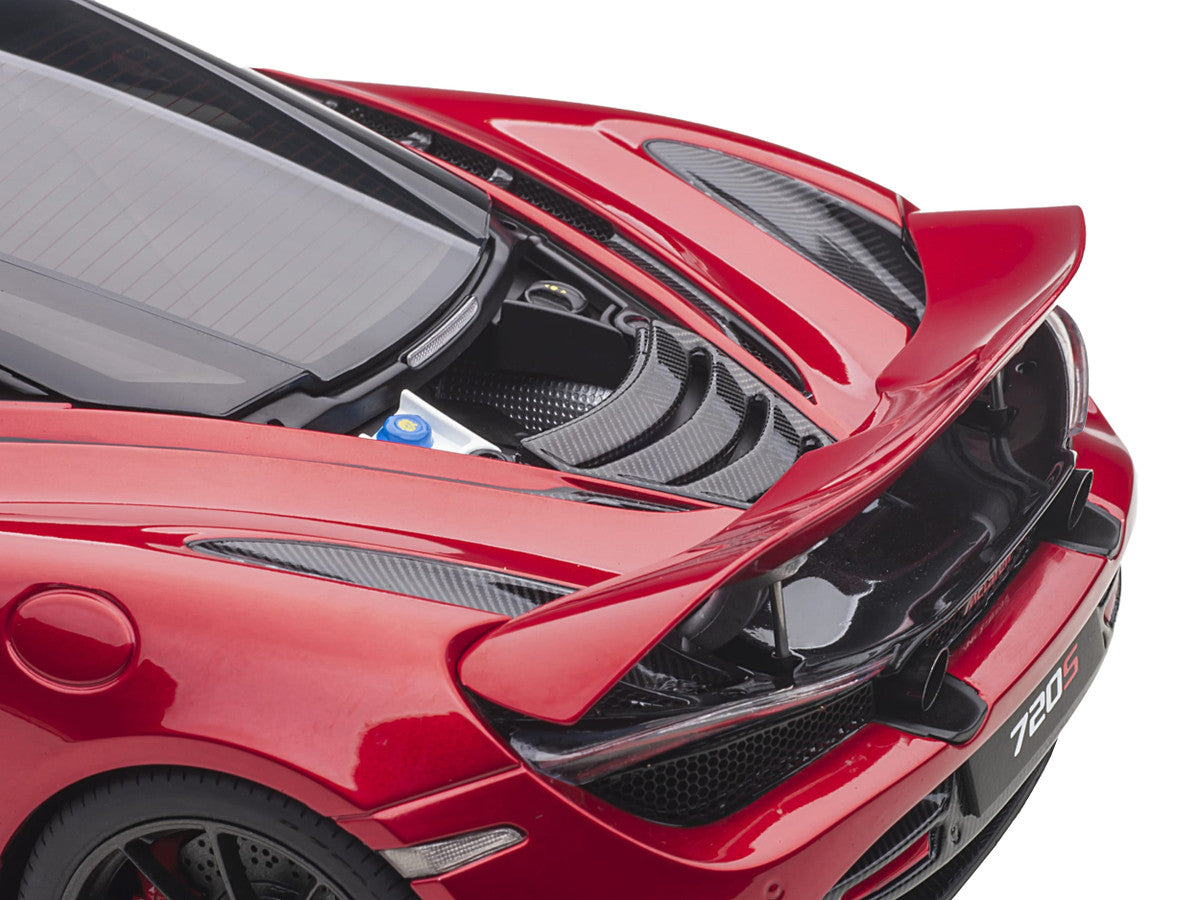 Mclaren 720S Memphis Red Metallic with Black Top and Carbon Accents 1/18 Model Car by Autoart LuxuryLifeWay Online Store