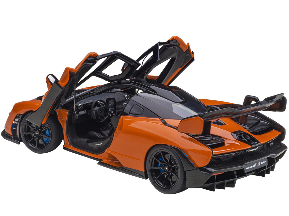 Mclaren Senna Trophy Mira Orange and Black with Carbon Accents 1/18 Model Car by Autoart LuxuryLifeWay Online Store