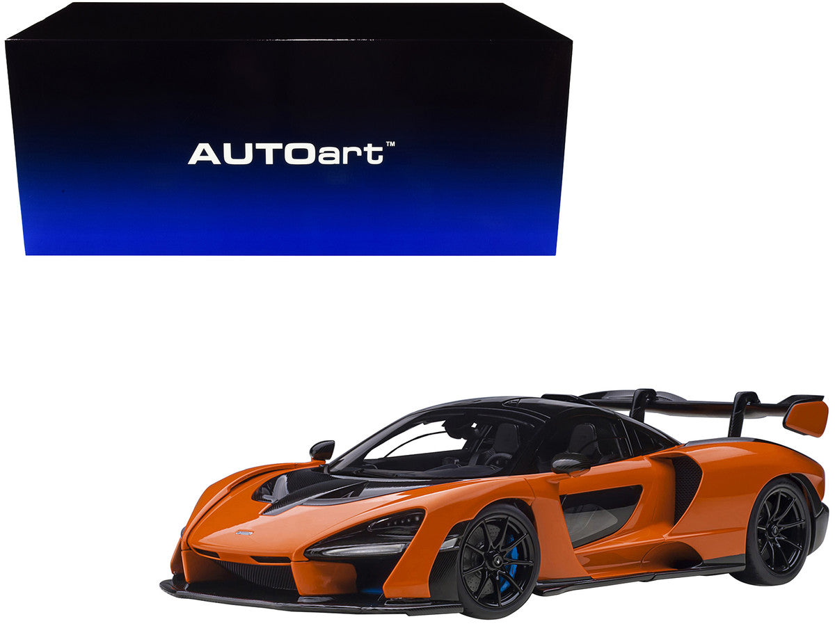 Mclaren Senna Trophy Mira Orange and Black with Carbon Accents 1/18 Model Car by Autoart LuxuryLifeWay Online Store