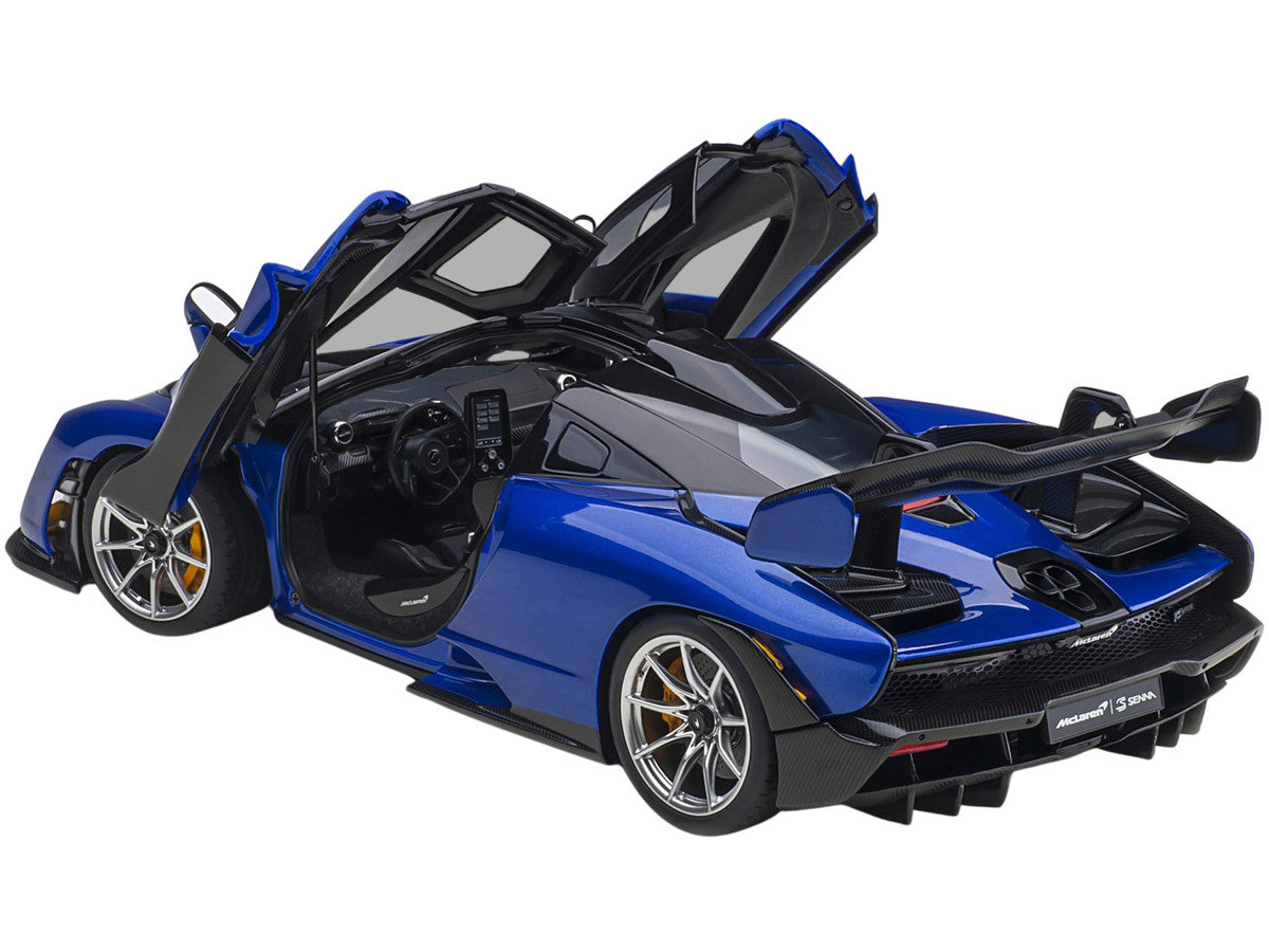 Mclaren Senna Trophy Kyanos Blue and Black with Carbon Accents 1/18 Model Car by Autoart LuxuryLifeWay Online Store