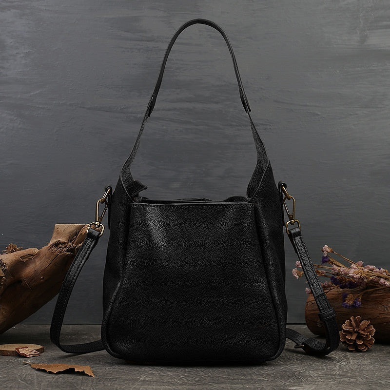 Solid Color Women's Portable Cross-body Bag First Layer Cowhide LadyShow.Store