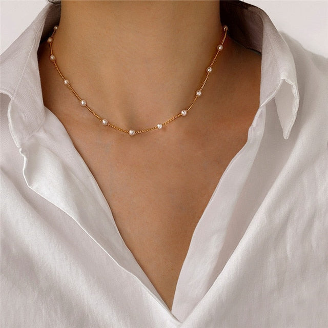 Sparkling Clavicle Chain Necklace Pi-Mart