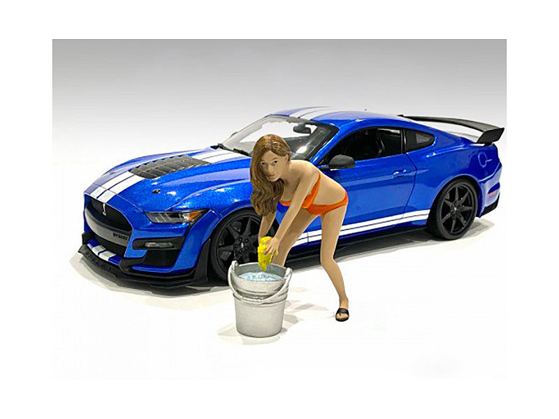 Cindy with a Bucket Bikini Car Wash Girl Figurine for 1/18 Scale Models by American Diorama LuxuryLifeWay Online Store