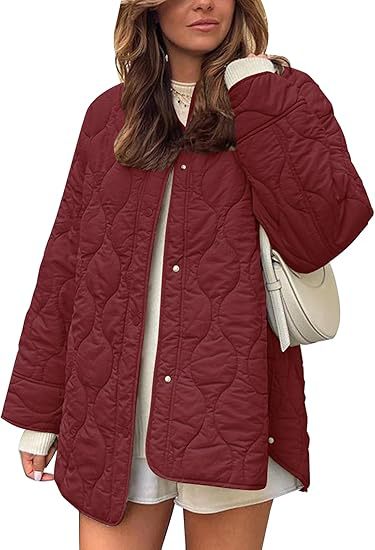 European And American Style Chic String Decoration Simple Solid Color Round Neck Loose Cotton Coat LadyShow.Store