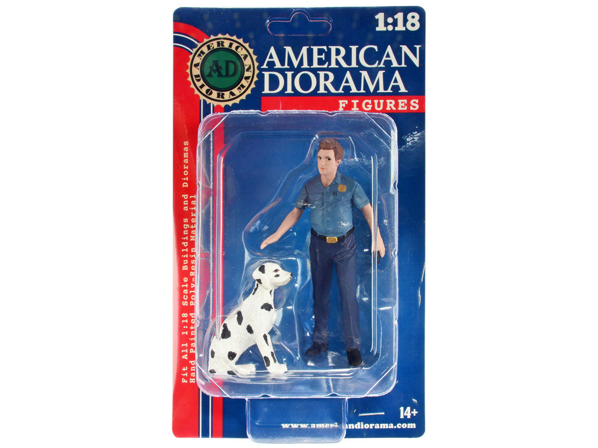 "Firefighters" Fire Dog Training Figures (Trainer and Dog) for 1/18 Scale Models by American Diorama LuxuryLifeWay Online Store