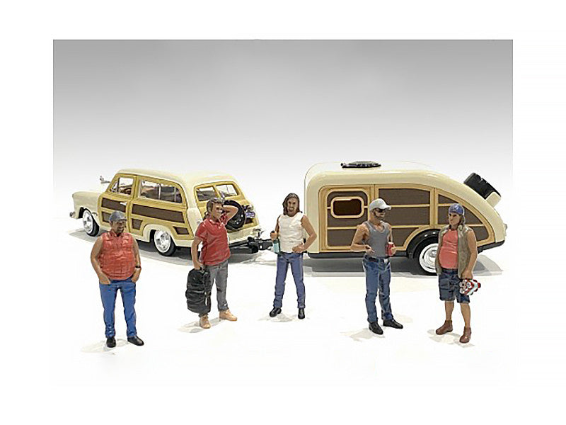 "Campers" 5 piece Figure Set for 1/18 Scale Models by American Diorama LuxuryLifeWay Online Store