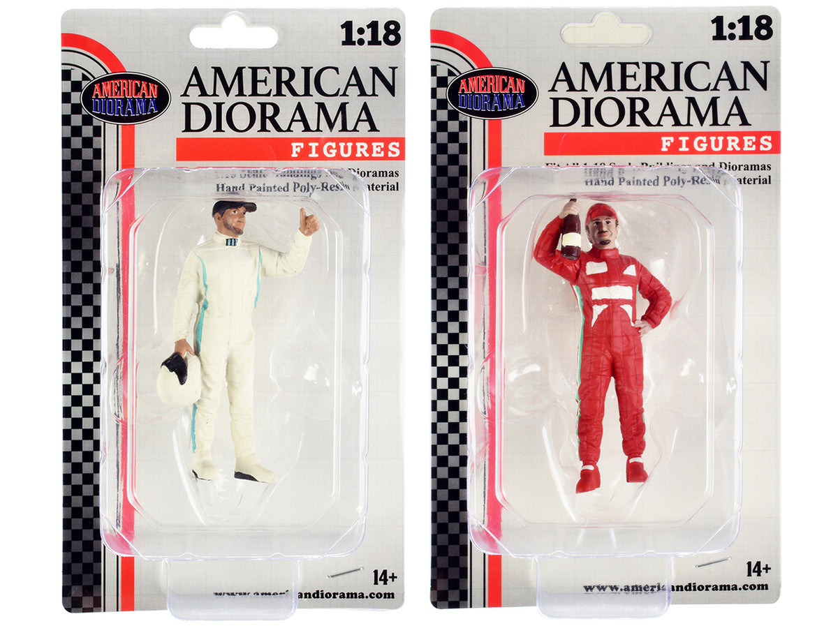 "Racing Legends" 2000's Figures A and B Set of 2 for 1/18 Scale Models by American Diorama LuxuryLifeWay Online Store