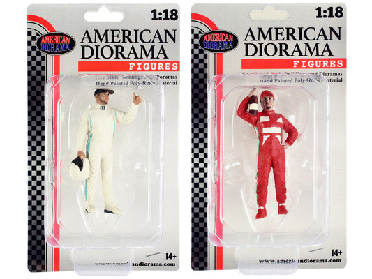 "Racing Legends" 2000's Figures A and B Set of 2 for 1/18 Scale Models by American Diorama LuxuryLifeWay Online Store