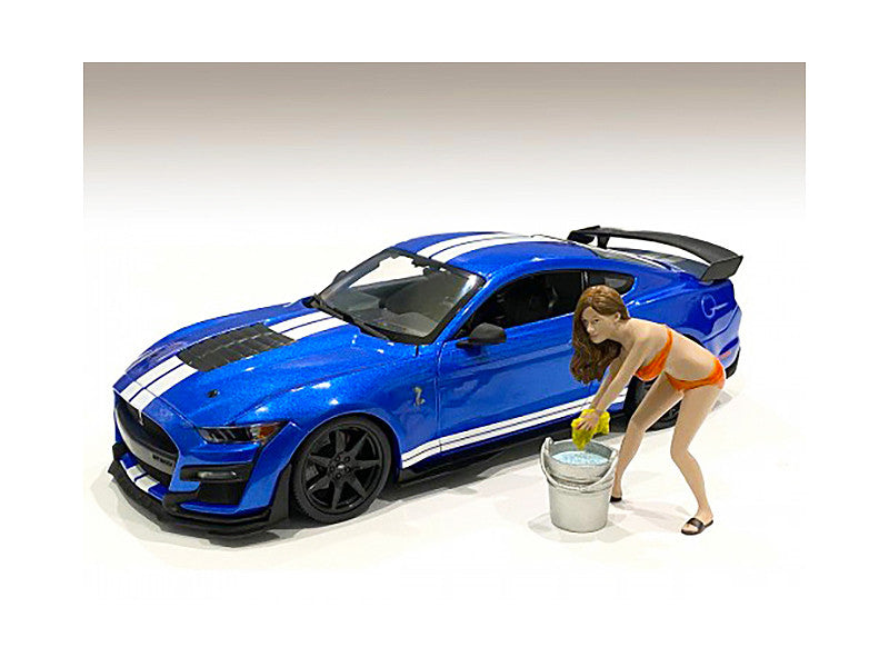 Cindy with a Bucket Bikini Car Wash Girl Figurine for 1/18 Scale Models by American Diorama LuxuryLifeWay Online Store