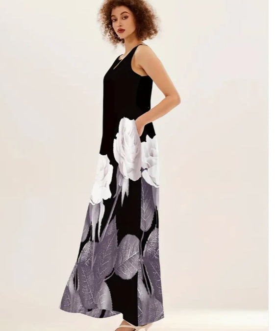 Floral Print Long Dress For Women NorixaFashion.com