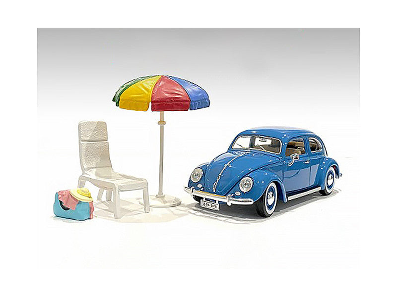 "Beach Girls" Accessories (Beach Chair and Beach Umbrella and Duffle Bag) for 1/24 Scale Models by American Diorama LuxuryLifeWay Online Store