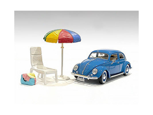 "Beach Girls" Accessories (Beach Chair and Beach Umbrella and Duffle Bag) for 1/24 Scale Models by American Diorama LuxuryLifeWay Online Store