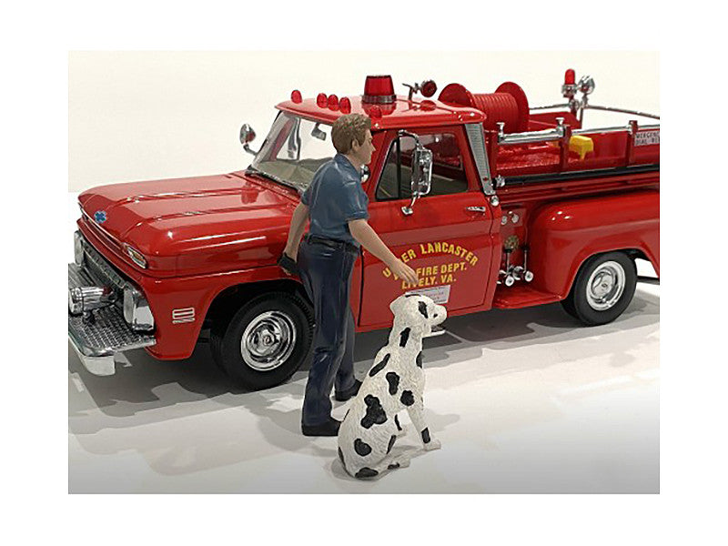 "Firefighters" Fire Dog Training Figures (Trainer and Dog) for 1/24 Scale Models by American Diorama LuxuryLifeWay Online Store