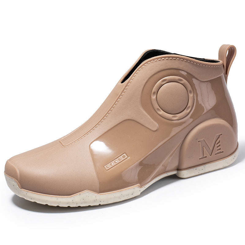Motorcycle Rain Boots Men's Summer Youth Outdoor Non-slip Wading Shoes Fashion Low Top Flat Work Shoes Rubber Shoes LadyShow.Store
