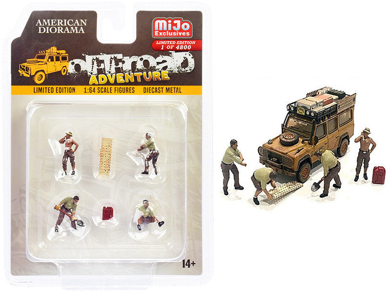 "Off-Road Adventure" 6 piece Diecast Set (4 Male Figurines and 2 Accessories) Limited Edition to 4800 pieces Worldwide for 1/64 Scale Models by American Diorama LuxuryLifeWay Online Store