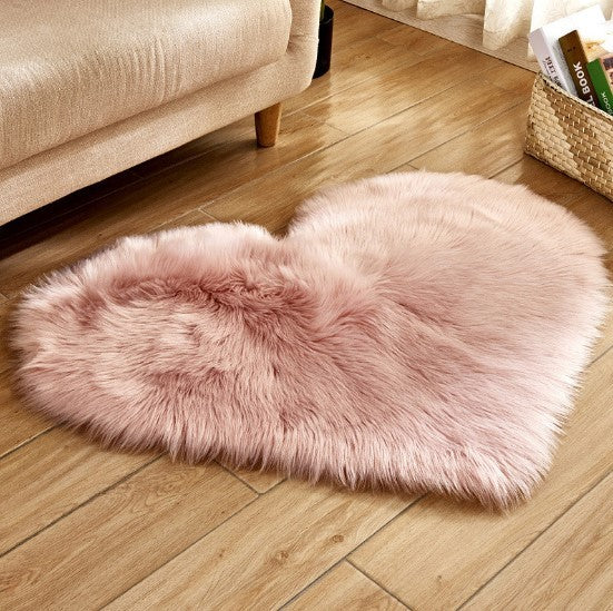 Plush Heart Shaped Carpet PearlNestDecor.com