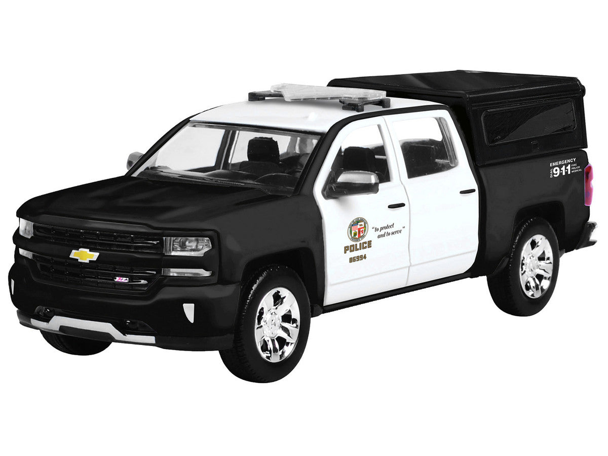 2017 Chevrolet Silverado 1500 LT Z71 Crew Cab Pickup Truck "Los Angeles Police Department" Black and White "Law Enforcement and Public Service" Series 1/27 Diecast Model Car by Motormax LuxuryLifeWay Online Store