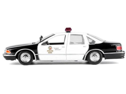 1993 Chevrolet Caprice Police Car "LAPD (Los Angeles Police Department)" Black and White "Law Enforcement and Public Service" Series 1/24 Diecast Model Car by Motormax LuxuryLifeWay Online Store