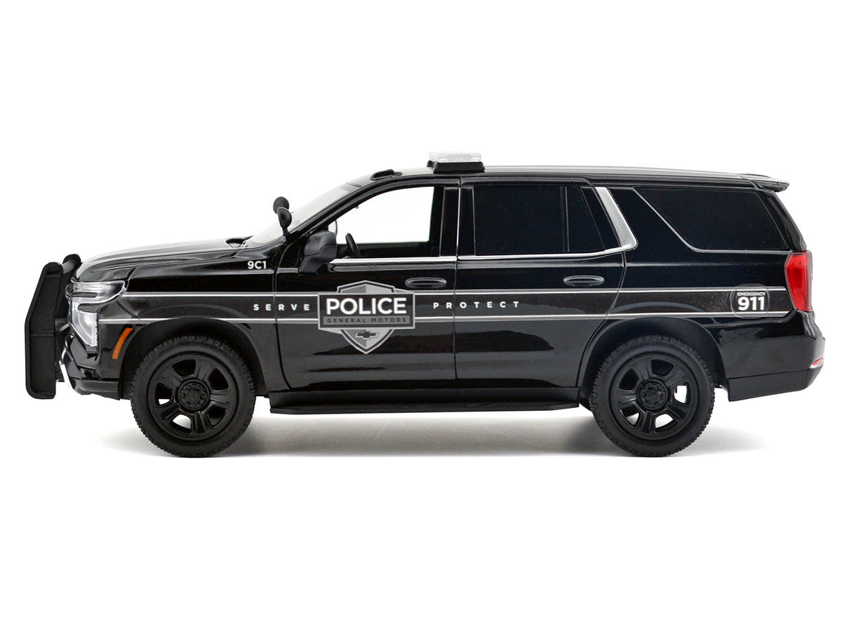 2025 Chevrolet Tahoe PPV "General Motors Police" Black "Custom Builder's Kit - Law Enforcement and Public Service" Series 1/24 Diecast Model Car by Motormax LuxuryLifeWay Online Store