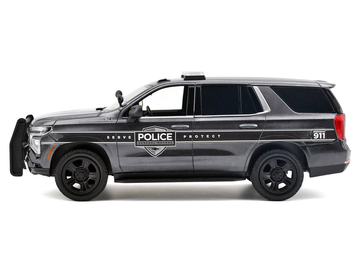 2025 Chevrolet Tahoe PPV "General Motors Police" Gray Metallic "Custom Builder's Kit - Law Enforcement and Public Service" Series 1/24 Diecast Model Car by Motormax LuxuryLifeWay Online Store