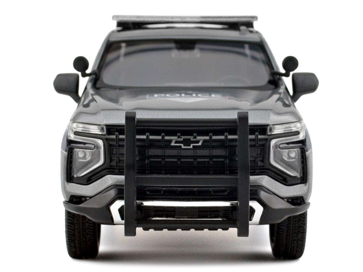 2025 Chevrolet Tahoe PPV "General Motors Police" Gray Metallic "Custom Builder's Kit - Law Enforcement and Public Service" Series 1/24 Diecast Model Car by Motormax LuxuryLifeWay Online Store