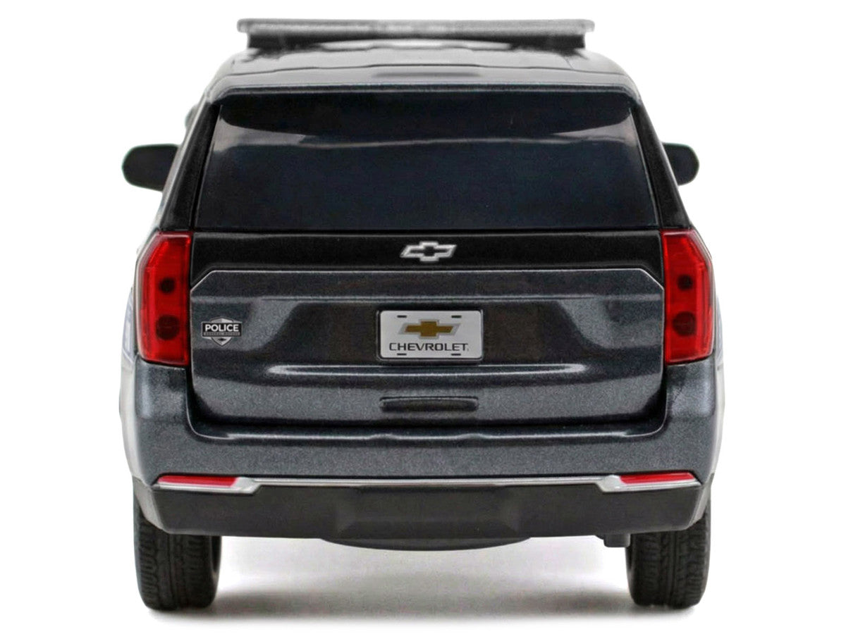 2025 Chevrolet Tahoe PPV "General Motors Police" Gray Metallic "Custom Builder's Kit - Law Enforcement and Public Service" Series 1/24 Diecast Model Car by Motormax LuxuryLifeWay Online Store