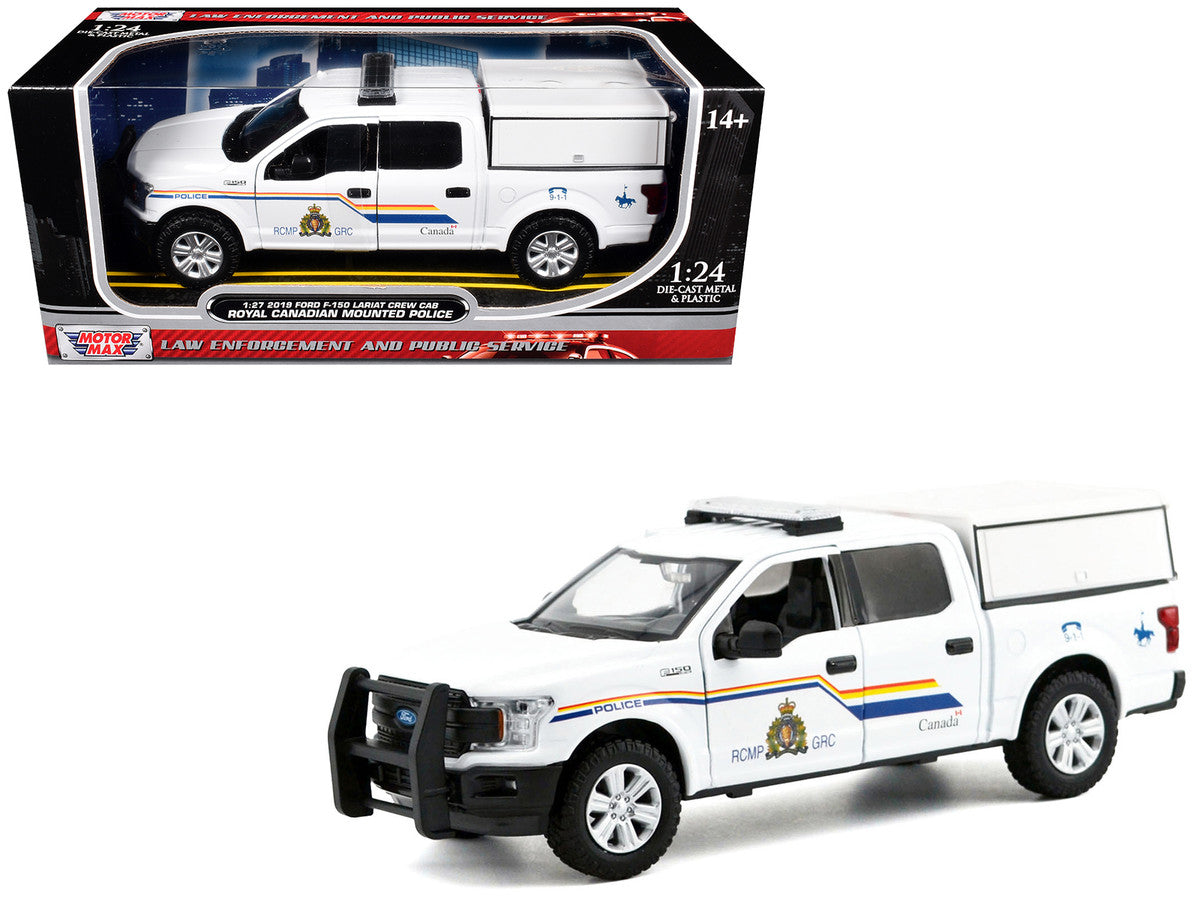 2019 Ford F-150 Lariat Crew Cab Pickup Truck with Camper Box "Royal Canadian Mounted Police" White "Law Enforcement and Public Service" Series 1/27 Diecast Model Car by Motormax LuxuryLifeWay Online Store