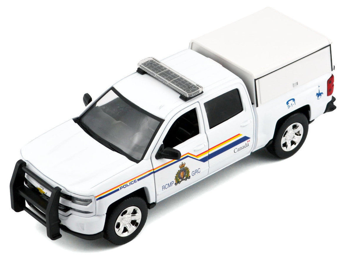 2017 Chevrolet Silverado 1500 LT Z71 Crew Cab Pickup Truck with Camper Box "Royal Canadian Mounted Police" White "Law Enforcement and Public Service" Series 1/27 Diecast Model Car by Motormax LuxuryLifeWay Online Store