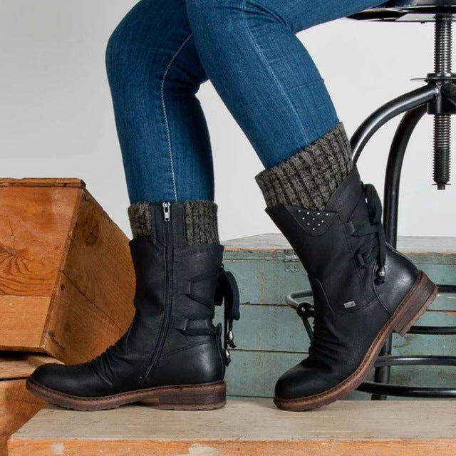 Women Winter Boots Mid-Calf Snow Boots LadyShow.Store