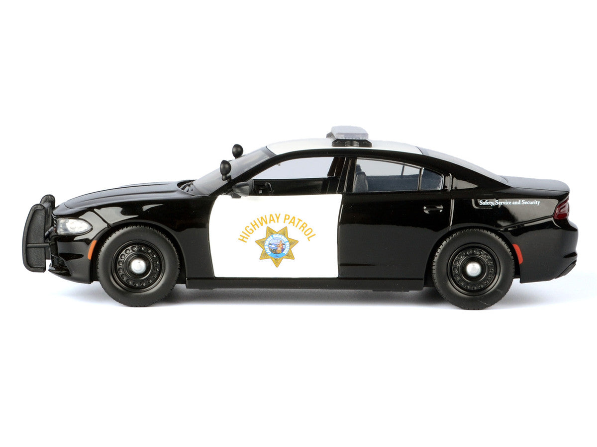 2023 Dodge Charger Pursuit Police Car "California Highway Patrol" Black and White "Law Enforcement and Public Service" Series 1/24 Diecast Model Car by Motormax LuxuryLifeWay Online Store