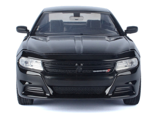 2023 Dodge Charger Pursuit Police Car Black "Custom Builder's Kit - Law Enforcement and Public Service" Series 1/24 Diecast Model Car by Motormax LuxuryLifeWay Online Store