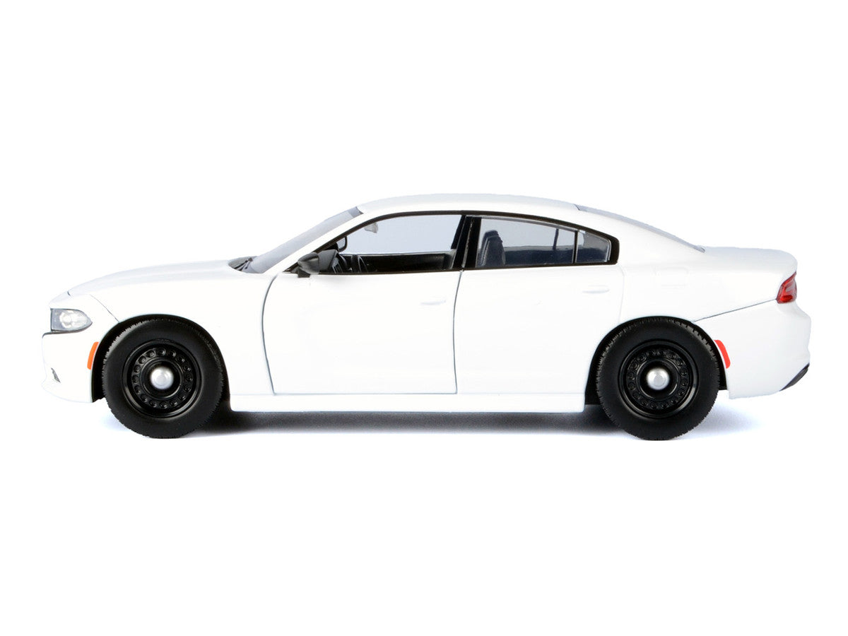 2023 Dodge Charger Pursuit Police Car White "Custom Builder's Kit - Law Enforcement and Public Service" Series 1/24 Diecast Model Car by Motormax LuxuryLifeWay Online Store