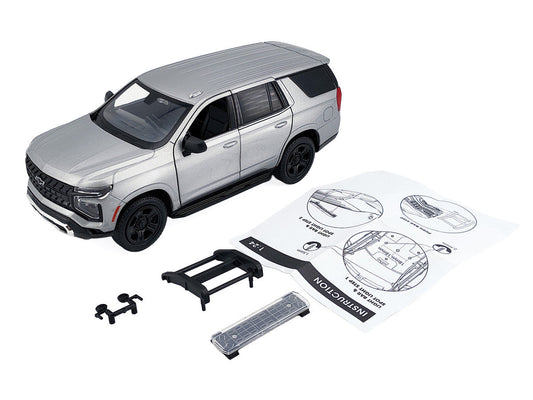 2025 Chevrolet Tahoe PPV Silver Metallic "Custom Builder's Kit - Law Enforcement and Public Service" Series 1/24 Diecast Model Car by Motormax LuxuryLifeWay Online Store